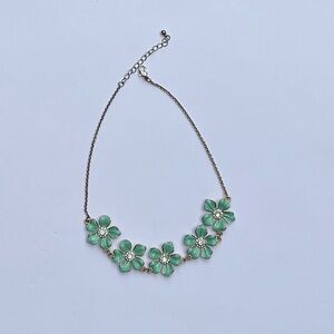 Floral Teal Statement Necklace